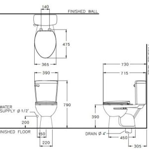 Ảnh công trình thực tế Bồn Cầu COTTO C13444 2 Khối Nắp Êm Xả Gạt