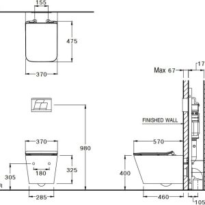 Ảnh công trình thực tế Bồn Cầu COTTO SC197627(CV8) Treo Tường Nắp Rửa Điện Tử