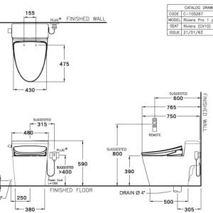 Ảnh công trình thực tế Bồn Cầu COTTO C105267(CV10) 1 Khối Nắp Rửa Điện Tử