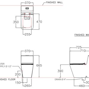 Ảnh công trình thực tế Bồn Cầu COTTO C10327(CV8) 1 Khối Nắp Rửa Điện Tử