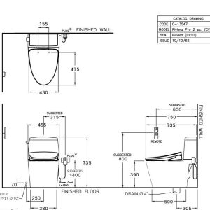 Ảnh công trình thực tế Bàn Cầu Hai Khối COTTO C13547(CV10) Nắp Rửa Điện Tử