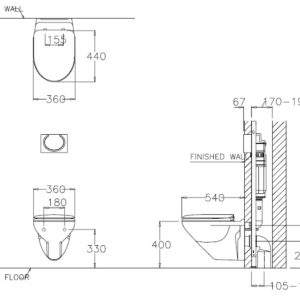 Ảnh công trình thực tế Bồn Cầu COTTO SC199(T) Treo Tường Nắp Êm