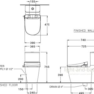 Ảnh công trình thực tế Bồn Cầu COTTO C125317(CV4) 2 Khối Nắp Rửa Điện Tử