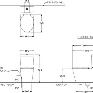 Ảnh công trình thực tế Bồn Cầu COTTO C167507(CN1) 2 Khối Nắp Rửa Cơ
