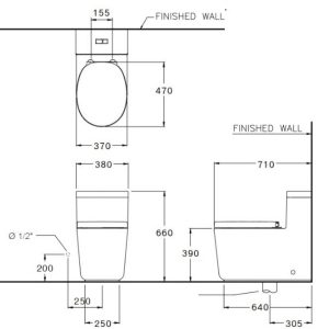Ảnh công trình thực tế Bồn Cầu COTTO C102907 1 Khối Nắp Êm