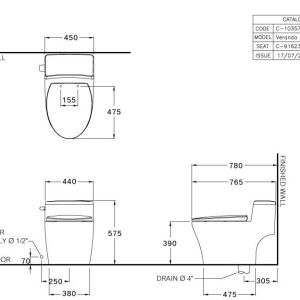 Ảnh công trình thực tế Bồn Cầu COTTO C10357 1 Khối Nắp Êm Xả Gạt