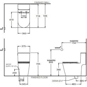 Ảnh công trình thực tế Bồn Cầu COTTO C103357 1 Khối Cảm Ứng Không Chạm