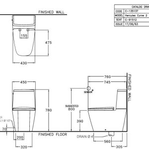 Ảnh công trình thực tế Bồn Cầu COTTO C135137 2 Khối Cảm Ứng Không Chạm
