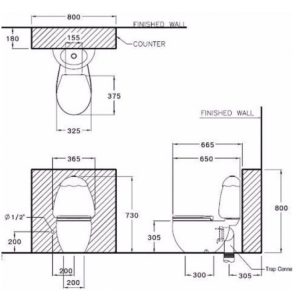 Ảnh công trình thực tế Bồn Cầu COTTO C15037 RA 2 Khối Trẻ Em Nắp Êm