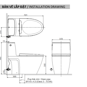Ảnh công trình thực tế Bồn cầu nắp rửa cơ INAX ACT-902+CW-S15VN