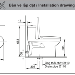 Ảnh công trình thực tế Bồn cầu Inax C-969-S15VN nắp rửa cơ