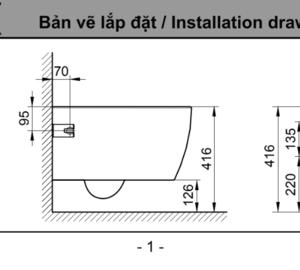 Ảnh công trình thực tế Bồn cầu treo tường nắp rửa cơ INAX AC-952 + CW-S15VN