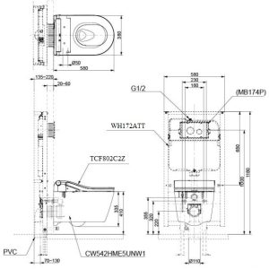 Ảnh công trình thực tế Bồn Cầu TOTO CW542HME5UNW1/TCF802C2Z/WH172AAT Xả Tự Động Treo Tường