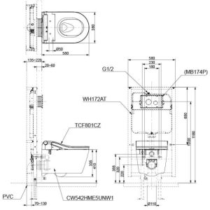 Ảnh công trình thực tế Bồn Cầu TOTO CW542HME5UNW1/TCF801CZ#NW1/WH172AT Treo Tường