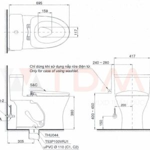 Ảnh công trình thực tế Bồn Cầu Điện Tử TOTO MS885DW6#XW Kèm Nắp Rửa Điện Tử WASHLET Dòng C5 – TCF6531Z (220V)