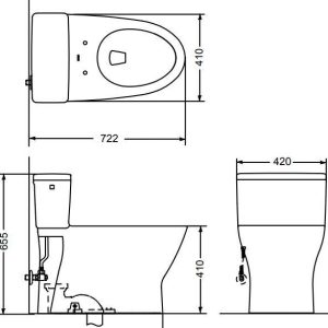 Ảnh công trình thực tế Bồn Cầu Điện Tử TOTO MS188VKW16#XW/T53P100VR Kèm Nắp Rửa Điện Tử WASHLET Dòng C2 – TCF23410AAA (220V)