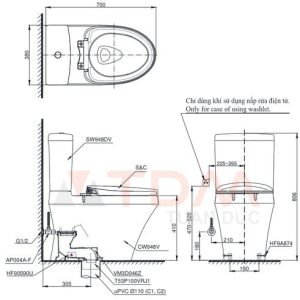Ảnh công trình thực tế Bồn Cầu Điện Tử TOTO CS948DW7#XW Kèm Nắp Rửa Điện Tử WASHLET Dòng C2 – TCF6631A (220V)