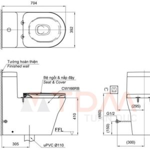 Ảnh công trình thực tế Bồn Cầu Điện Tử TOTO CW166RB#XW/TCF34320GAA#NW1/T53P100VR Kèm Nắp Rửa Điện Tử WASHLET Dòng S5 – TCF34320GAA (220V)