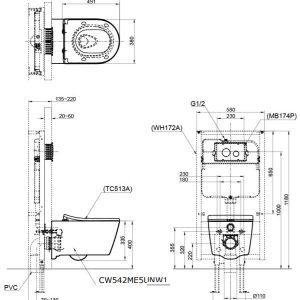 Ảnh công trình thực tế Bồn Cầu TOTO CW542ME5UNW1 Nắp Êm TC513A Treo Tường