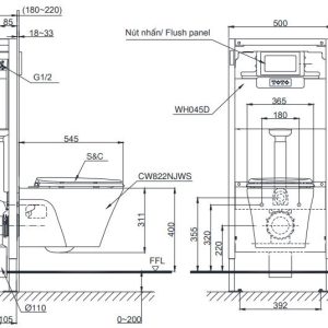 Ảnh công trình thực tế Bồn Cầu TOTO CW822RA#W/ TCF4911Z#NW1 Treo Tường