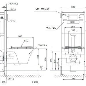 Ảnh công trình thực tế Bồn Cầu TOTO CW822RA#W/TC385VS#W Treo Tường