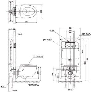 Ảnh công trình thực tế Bồn Cầu TOTO CW812RA#W/TCF4911Z#NW1 Treo Tường