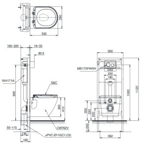Ảnh công trình thực tế Bồn Cầu TOTO CW762#XW/TC384CVK#W Treo Tường