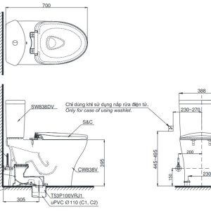 Ảnh công trình thực tế Bồn Cầu TOTO CS838DT10 Nắp Êm TC395VS 2 Khối