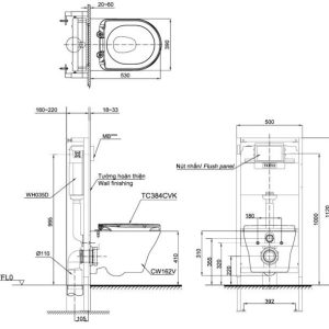 Ảnh công trình thực tế Bồn Cầu TOTO CW162#XW/TC384CVK#W Treo Tường