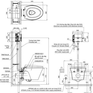 Ảnh công trình thực tế Bồn Cầu TOTO CW822RFVA1/TREF35L2A/WH005A/TC600VS Treo Tường Nắp Mỏng