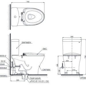Ảnh công trình thực tế Bồn Cầu Điện Tử TOTO CS769CDRW12#XW Kèm Nắp Rửa Điện Tử WASHLET (Loại Giấu Dây) Dòng S7 – TCF4911EZ (220V)
