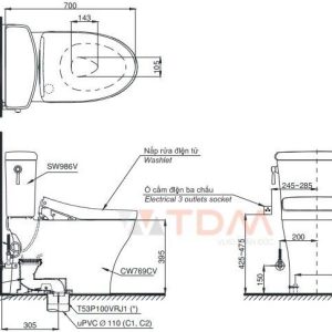Ảnh công trình thực tế Bồn Cầu Điện Tử TOTO CS986GW11#XW Kèm Nắp Rửa Điện Tử WASHLET Dòng S7 – TCF4911Z (220V)