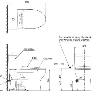 Ảnh công trình thực tế Bồn Cầu TOTO CS302DW11#W Nắp Rửa Điện Tử