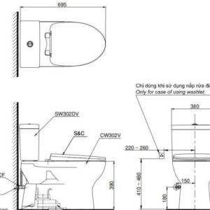 Ảnh công trình thực tế Bồn Cầu TOTO CS302DW14#W Nắp Rửa Điện Tử