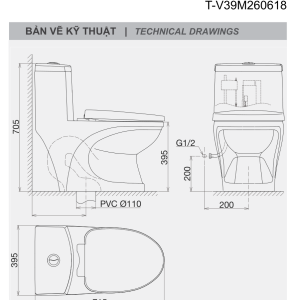 Ảnh công trình thực tế Bồn Cầu VIGLACERA V39M 1 Khối Xả Xoáy Nắp Êm Tặng Xịt