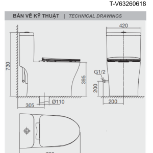 Ảnh công trình thực tế Bồn Cầu VIGLACERA V63 1 Khối Nắp Êm V68 Tặng Xịt VG826