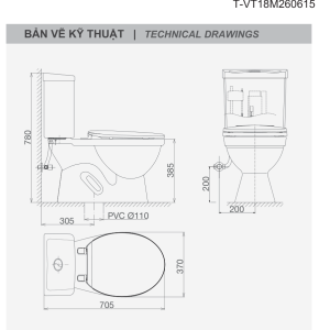 Ảnh công trình thực tế Bồn Cầu VIGLACERA VT18M 2 Khối Nắp Êm Kèm Chậu VTL2