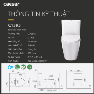 Ảnh công trình thực tế Bồn Cầu CAESAR C1395 (CD1395) Một Khối Nắp Êm