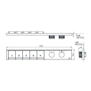 Ảnh công trình thực tế Bảng điều khiển nhiệt độ TOTO TBV11150A sen âm 5 đường nước dòng G