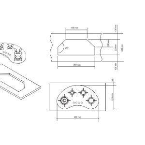 Ảnh công trình thực tế Bếp Gas Âm Dudoff Gaia 04M2