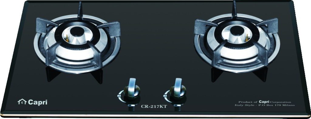 Bếp Gas Âm Kính 2 Lò Capri CR-217KT