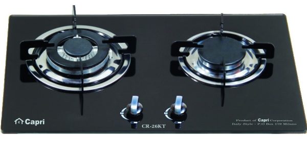 Bếp Gas Âm Kính 2 Lò Capri CR-26KT