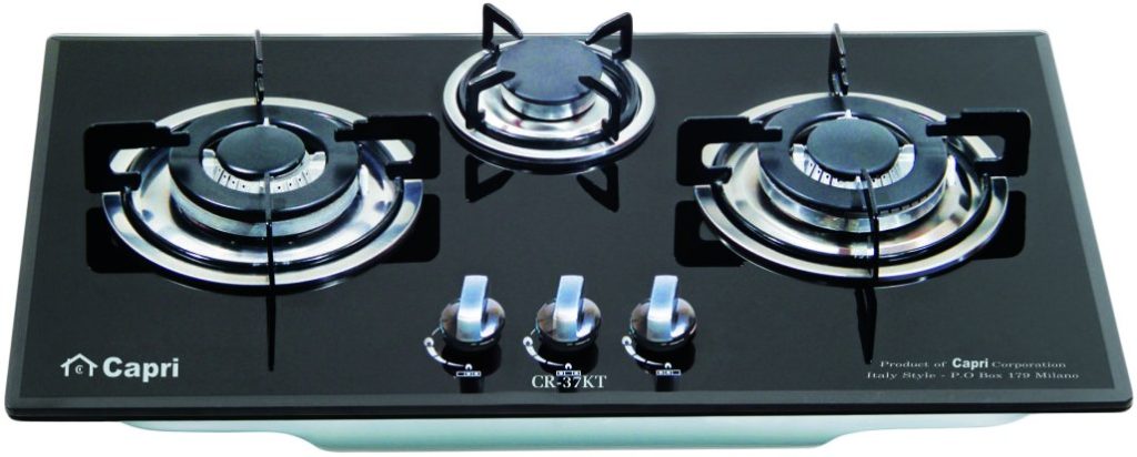 Bếp Gas Âm Kính 3 Lò Capri CR-37KT