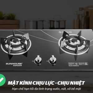 Ảnh công trình thực tế Bếp Gas Âm Kính Sunhouse MAMA MMB6633