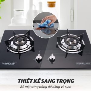 Ảnh công trình thực tế Bếp Gas Âm Kính Sunhouse SHB5546MT