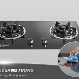 Ảnh công trình thực tế Bếp Gas Âm Kính Sunhouse SHB7736