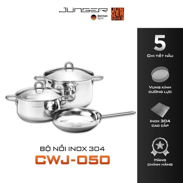 Bộ Nồi Chảo Inox 3 Món Junger CWJ-050