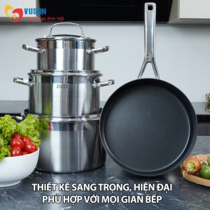 Ảnh công trình thực tế Bộ Nồi Inox Liền Khối 7 Món Lorca TA-5509