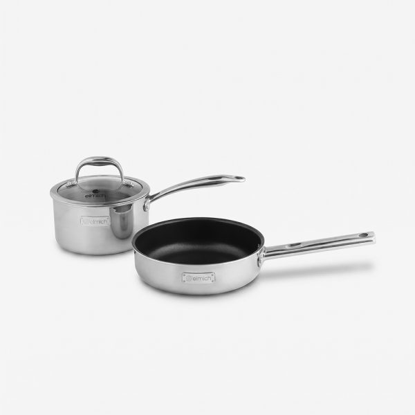Bộ Quánh, Chảo Elmich 2104OL Quánh Size 16cm Và Chảo 20cm