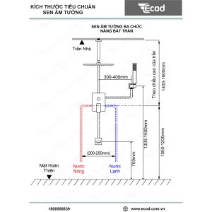 Ảnh công trình thực tế Bộ Sen Âm Trần 3 Chức Năng Ecod ES2206-3C/ES2202